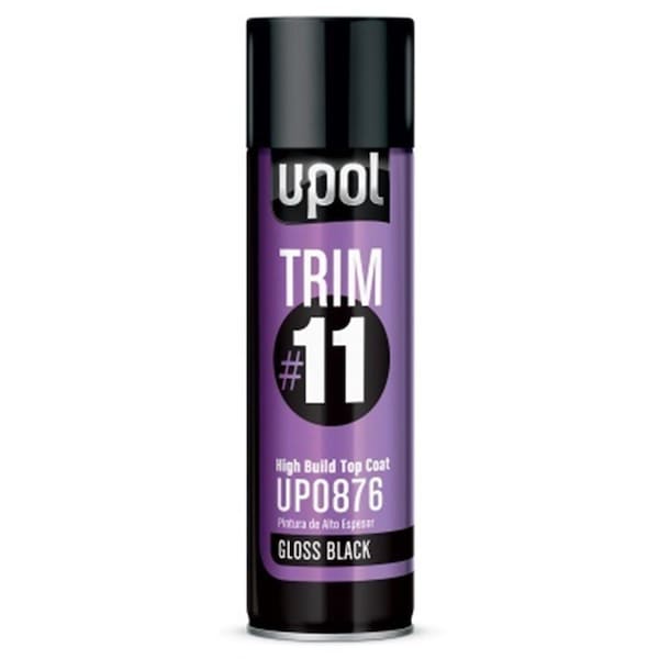 U-Pol Products UP0878 450 ml Trim No. 11 High Build Top Coat Premium Aerosol - Satin Black UPL-UP0878 - main